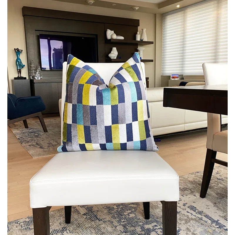 Jewel Geometric Velvet Throw Pillow Cover – Luxury Designer Accent Cushion in Multicolor, Handcrafted in the USA
