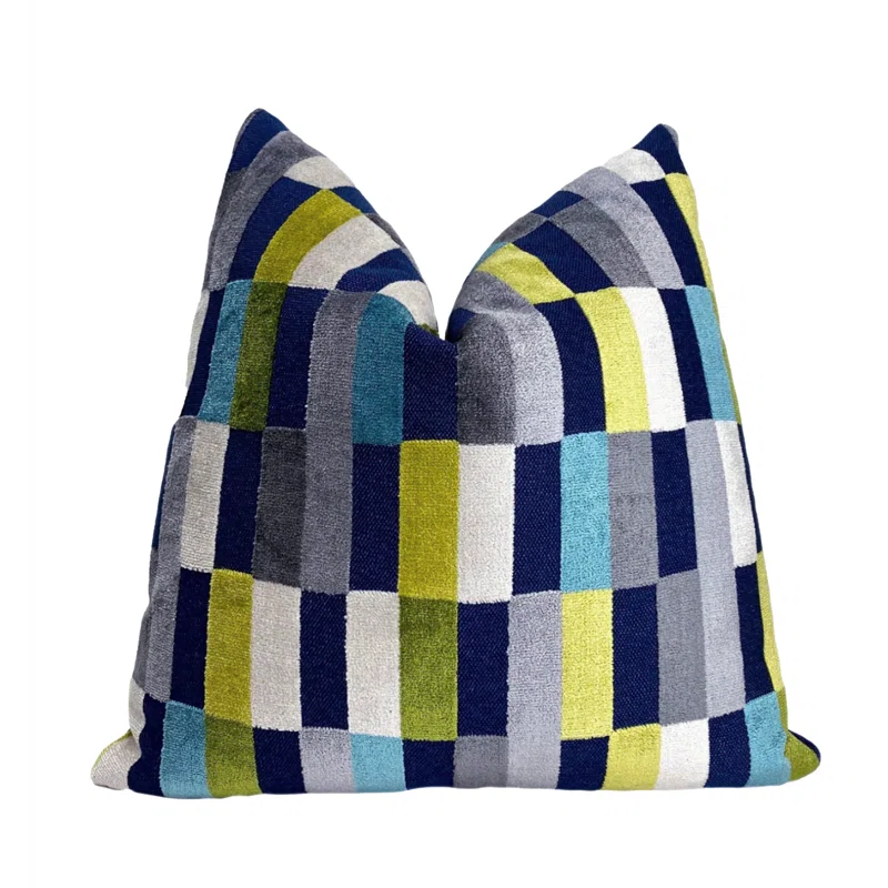 Jewel Geometric Velvet Throw Pillow Cover – Luxury Designer Accent Cushion in Multicolor, Handcrafted in the USA