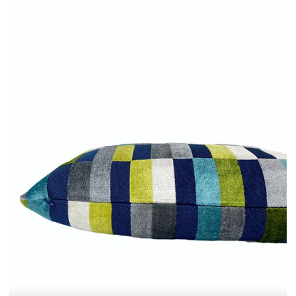Jewel Geometric Velvet Throw Pillow Cover – Luxury Designer Accent Cushion in Multicolor, Handcrafted in the USA